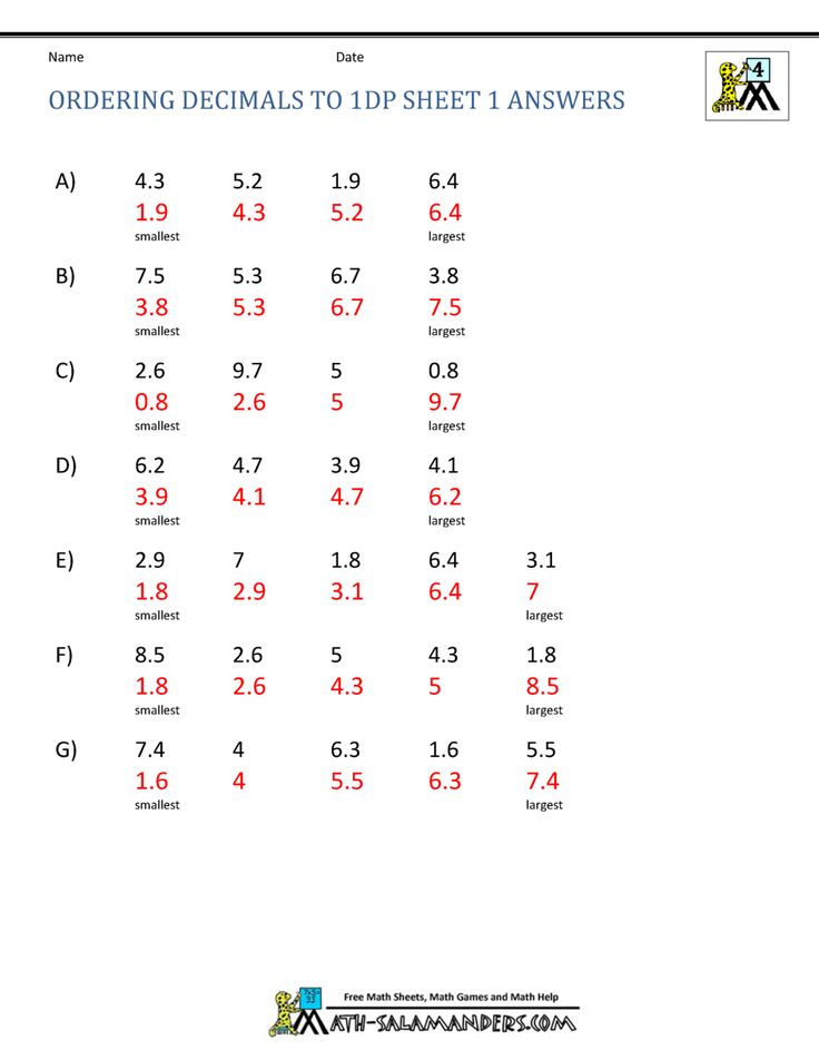 Get 85 Ordering Of Decimals Worksheets Ideas 34