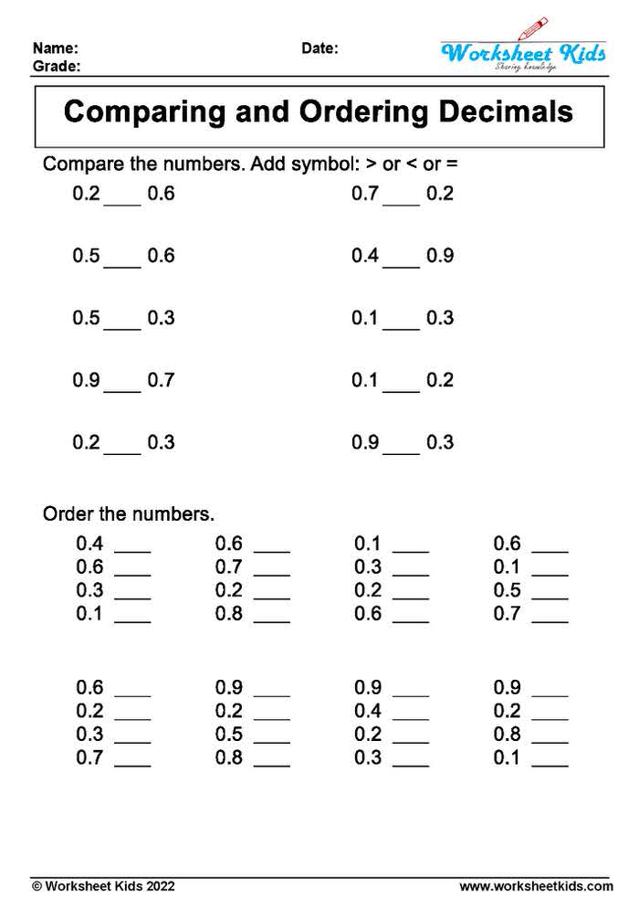 Get 85 Ordering Of Decimals Worksheets Ideas 50