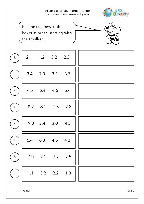 Get 85 Ordering Of Decimals Worksheets Ideas 73