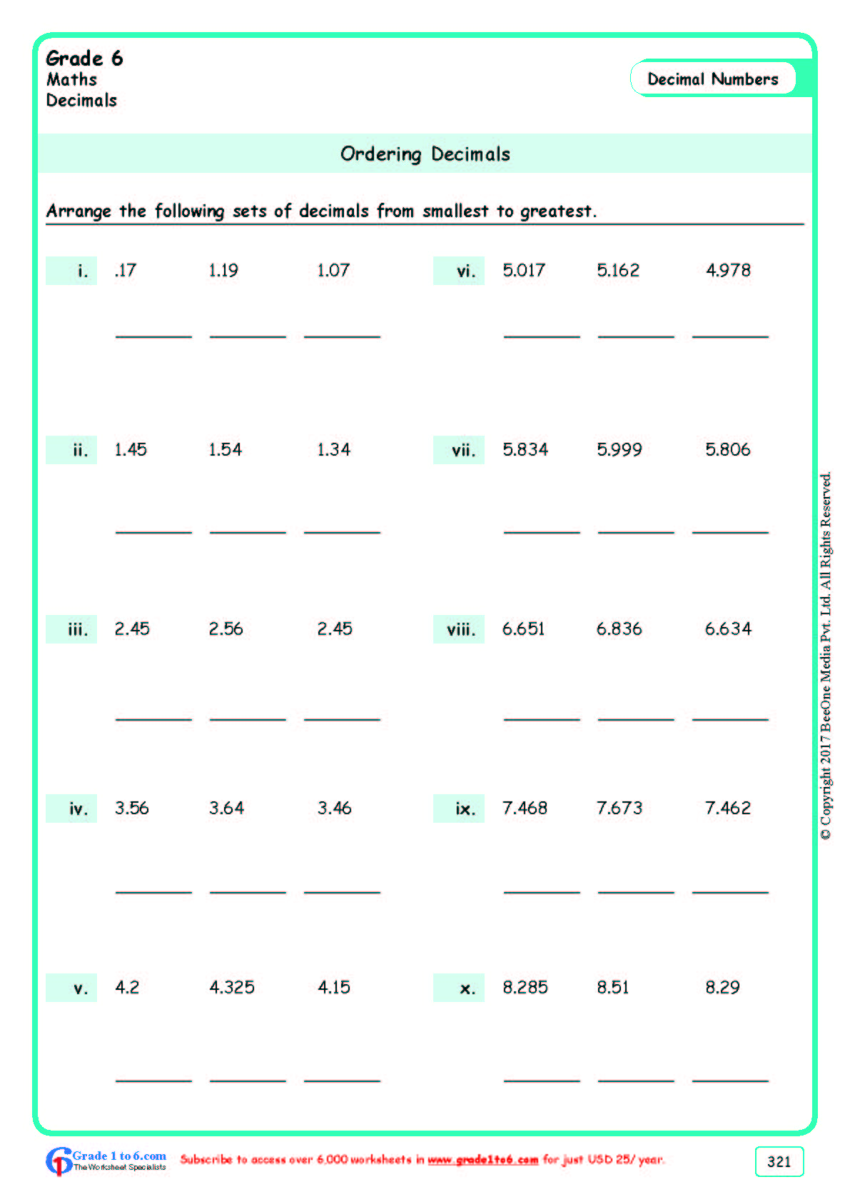 Get 85 Ordering Of Decimals Worksheets Ideas 74