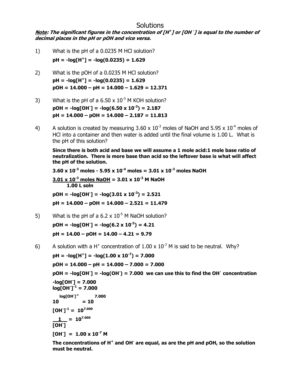 Get 85 Ph Calculations Worksheets Answers Ideas 2