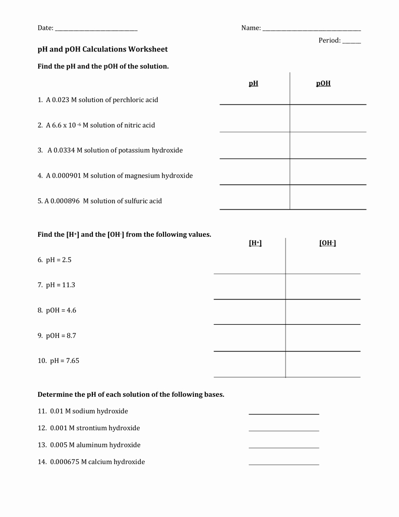 Get 85 Ph Calculations Worksheets Answers Ideas 64