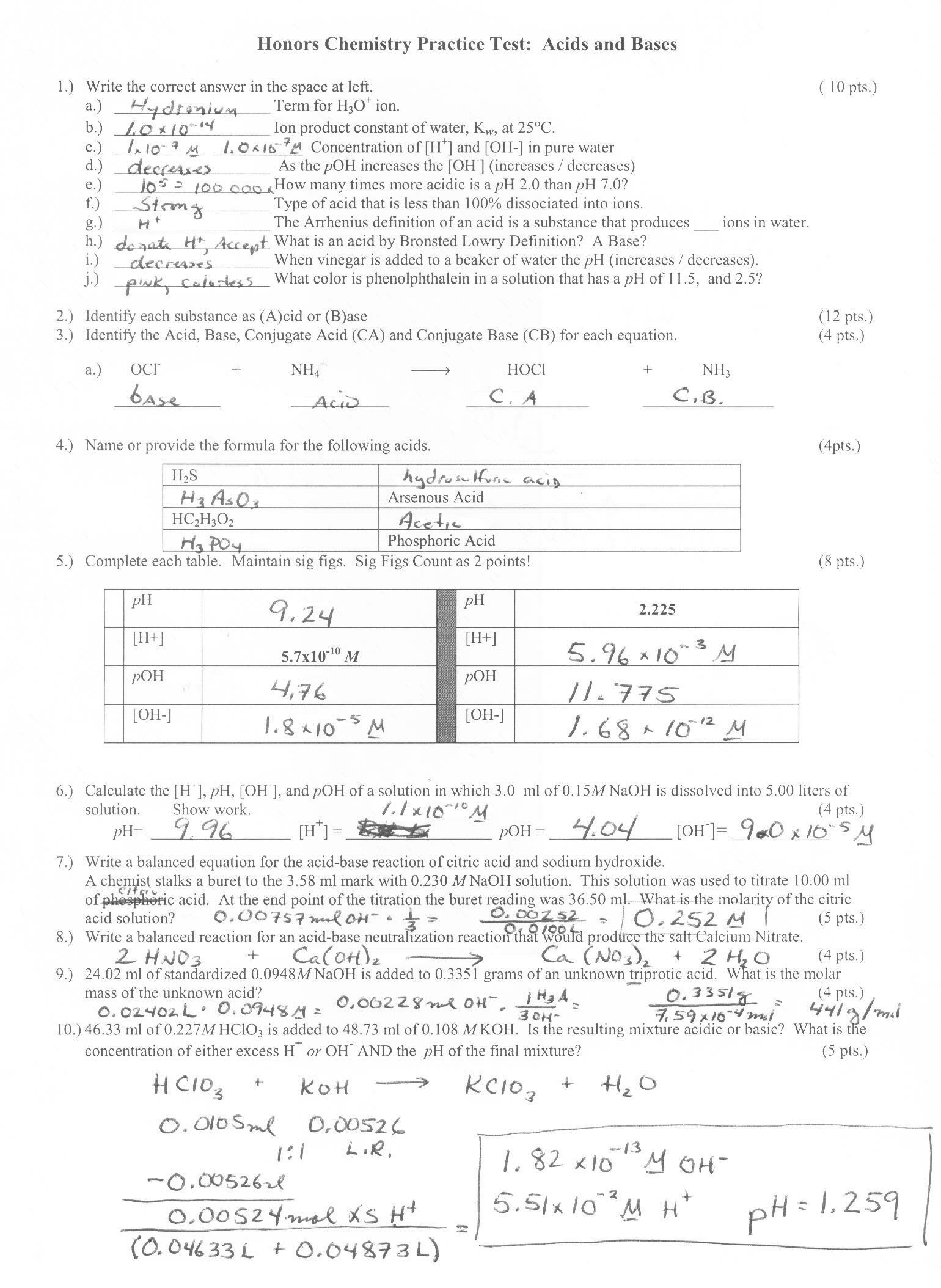 Get 85 Ph Calculations Worksheets Answers Ideas 70