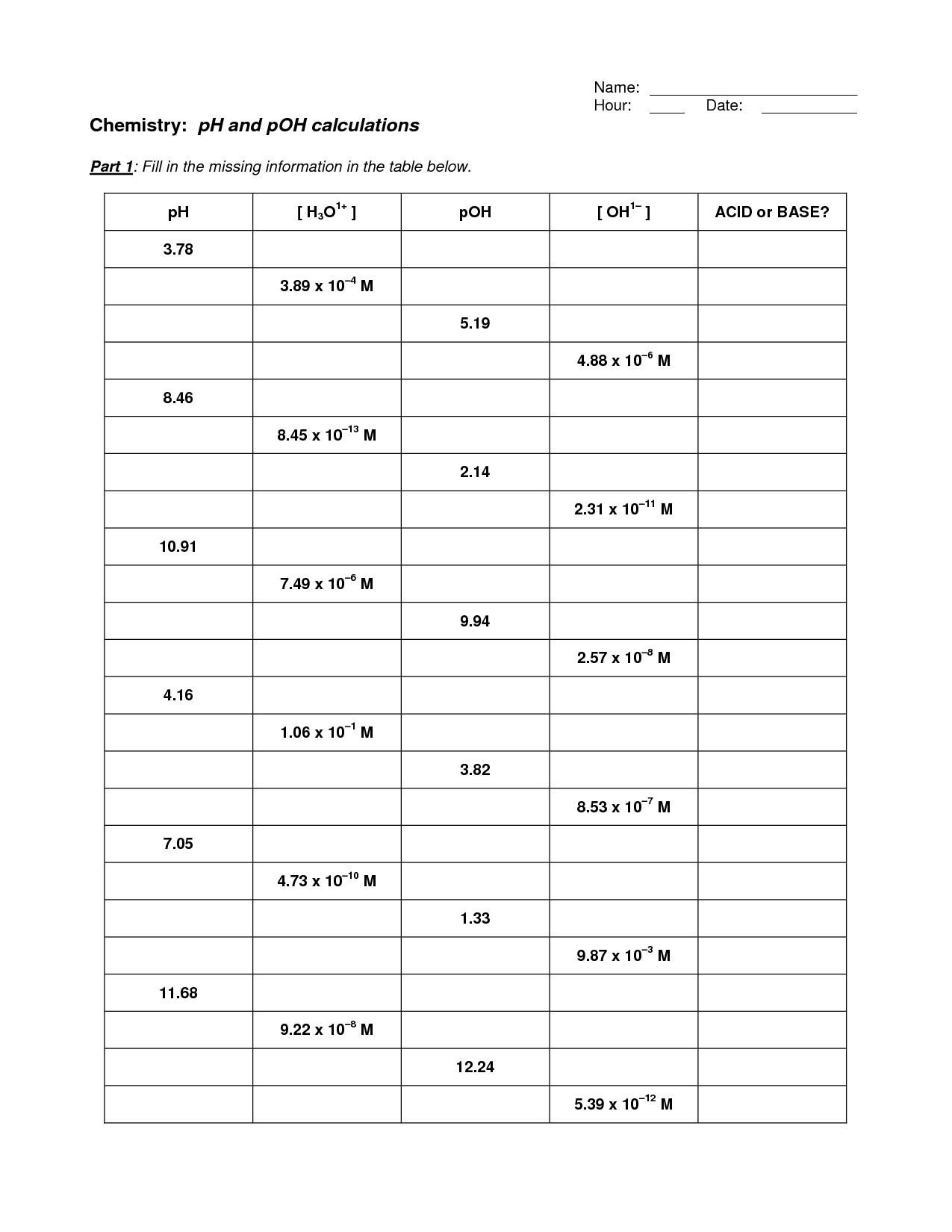 Get 85 Ph Calculations Worksheets Answers Ideas 78