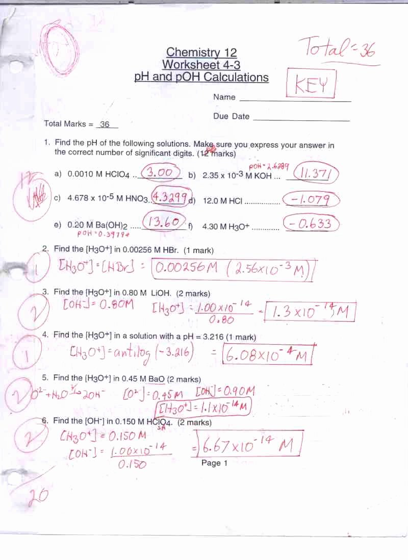 Get 85 Ph Calculations Worksheets Answers Ideas 9