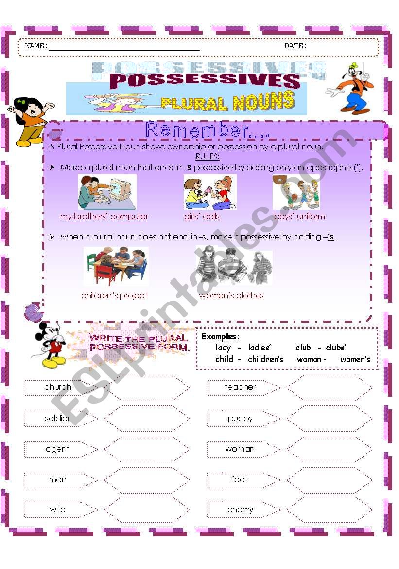 Get 85 Plural Possessive Nouns Worksheets Ideas 29