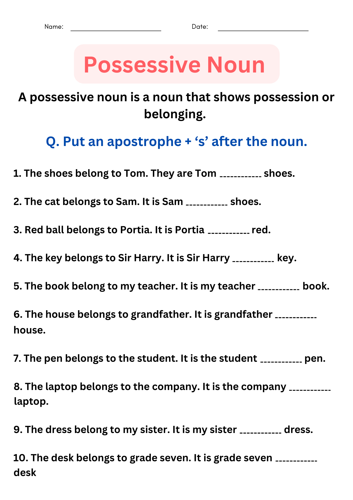 Get 85 Plural Possessive Nouns Worksheets Ideas 49