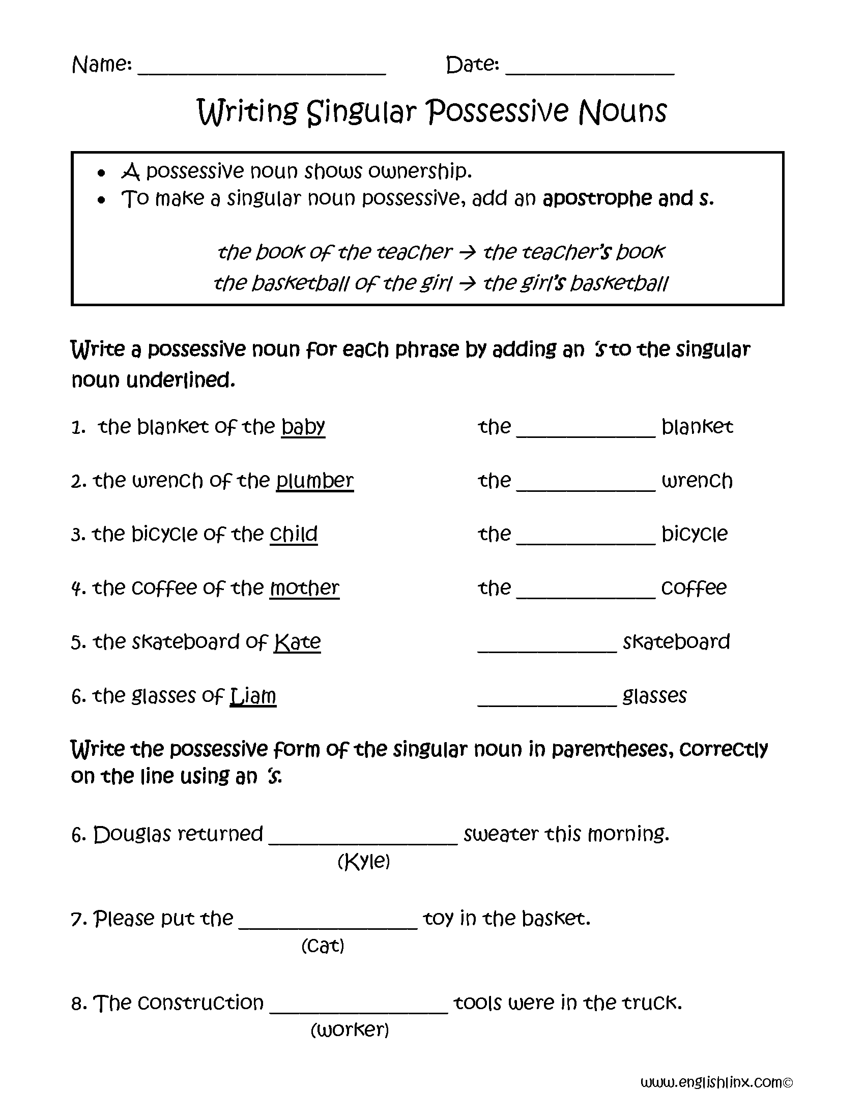 Get 85 Plural Possessive Nouns Worksheets Ideas 75