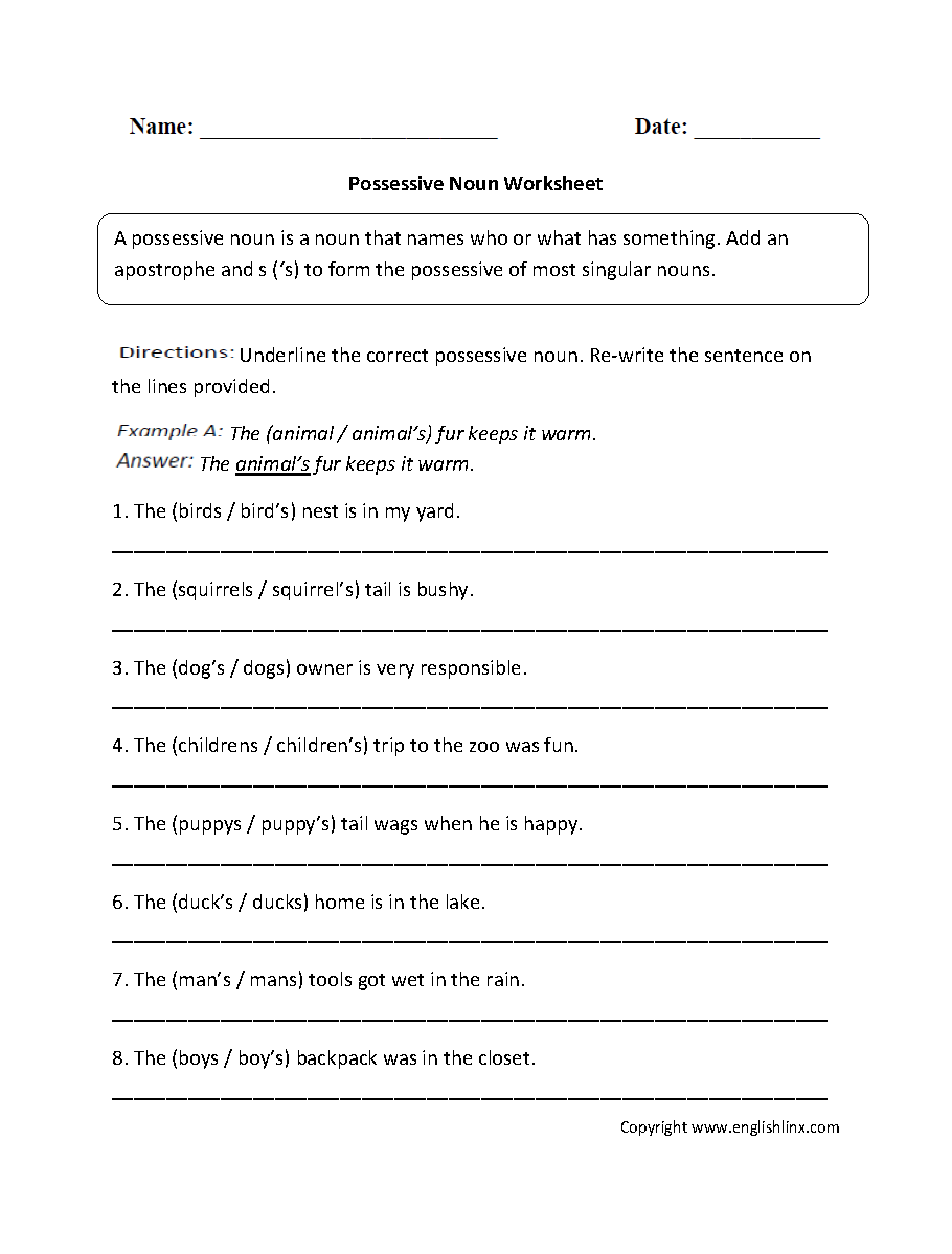 Get 85 Plural Possessive Nouns Worksheets Ideas 81