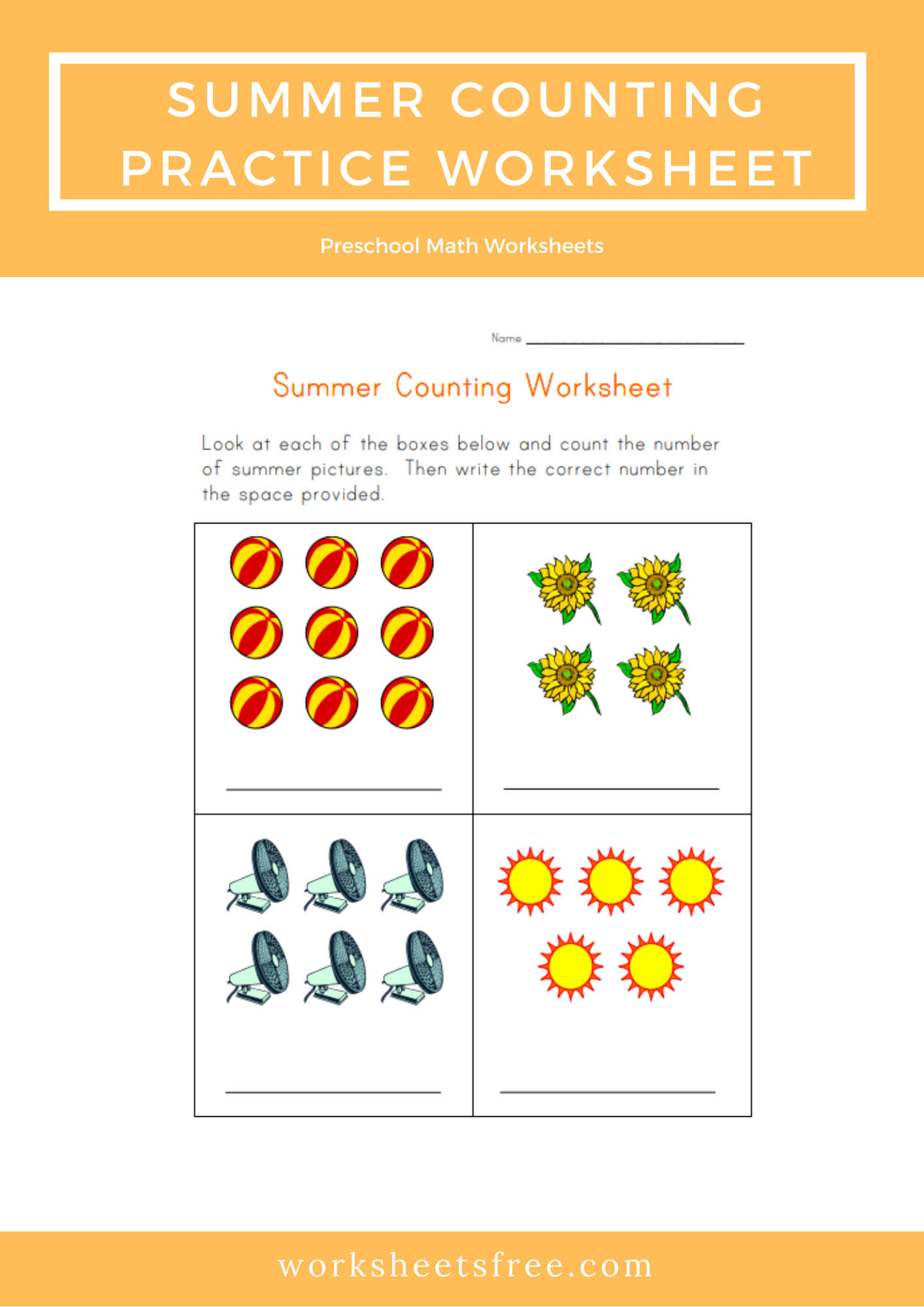 Get 85 Summer Counting Worksheet Ideas 16