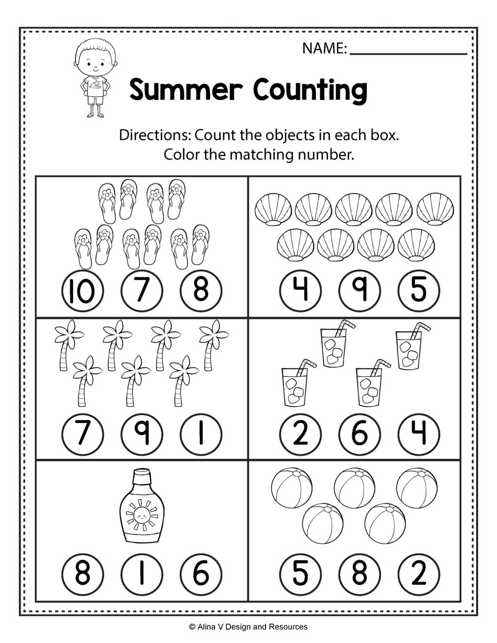 Get 85 Summer Counting Worksheet Ideas 3