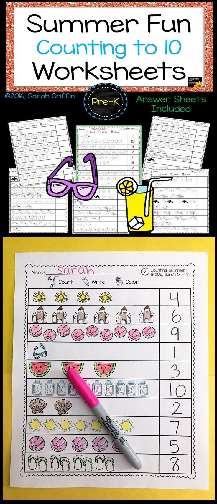 Get 85 Summer Counting Worksheet Ideas 77