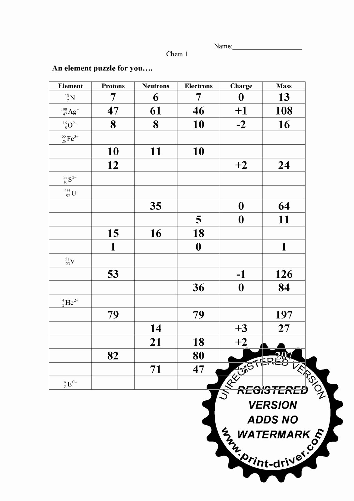 Save 85 Subatomic Particles Worksheets Answers 13