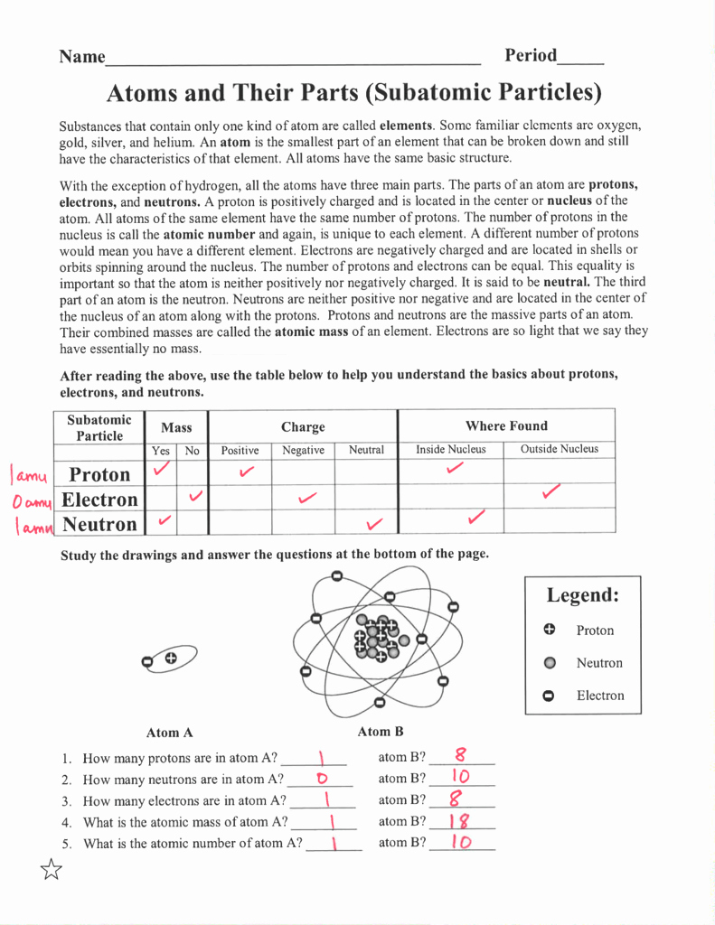 Save 85 Subatomic Particles Worksheets Answers 31