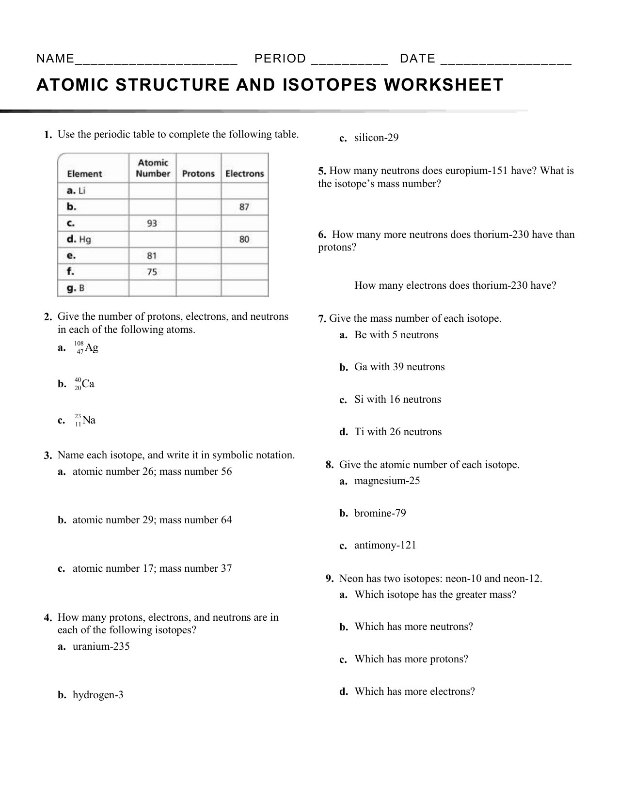 Save 85 Subatomic Particles Worksheets Answers 35