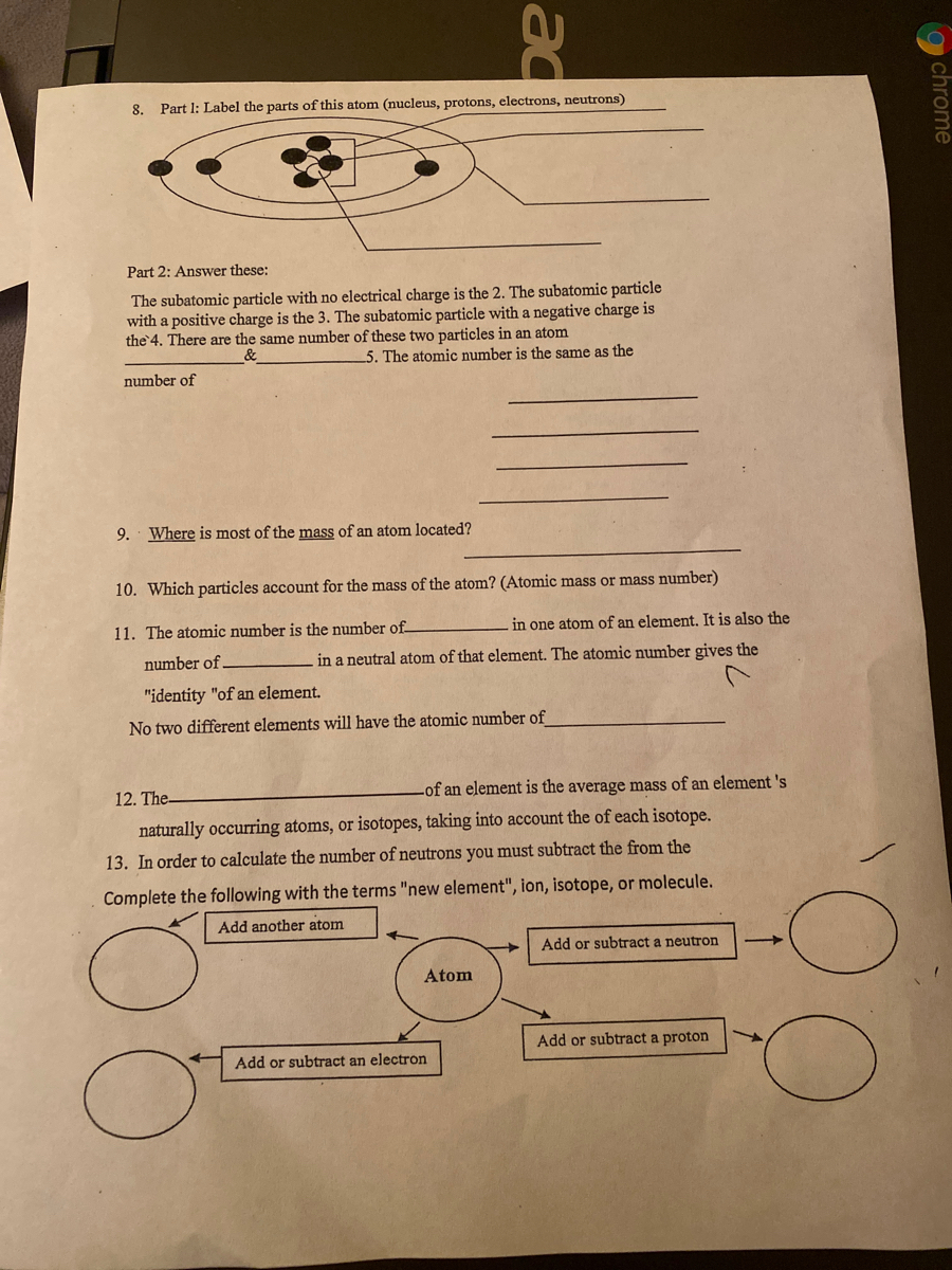 Save 85 Subatomic Particles Worksheets Answers 39