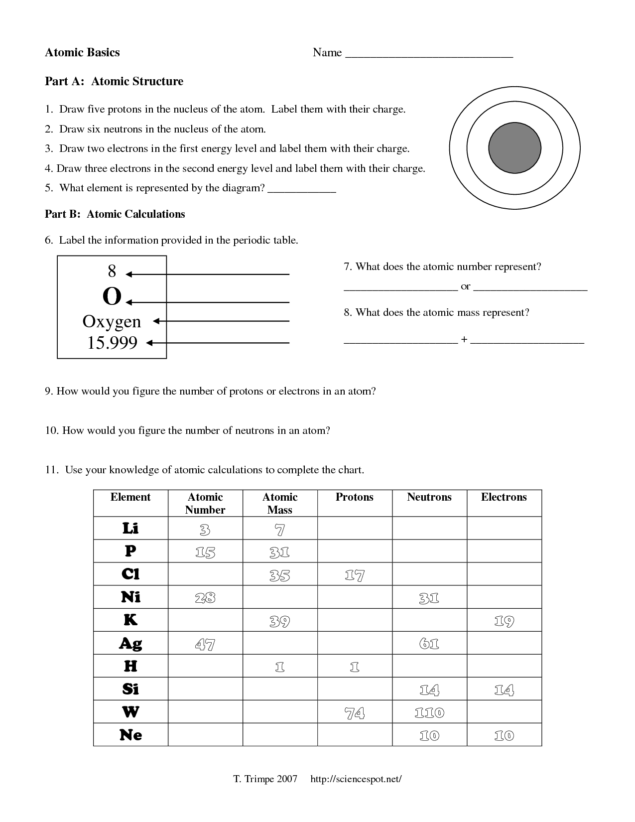 Save 85 Subatomic Particles Worksheets Answers 4