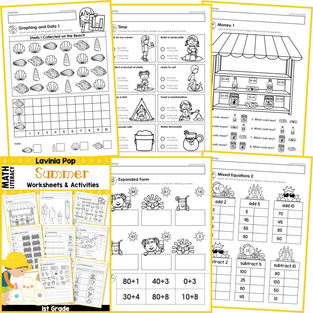 Best 45 1St Grade Summer Math Worksheets Ideas 12