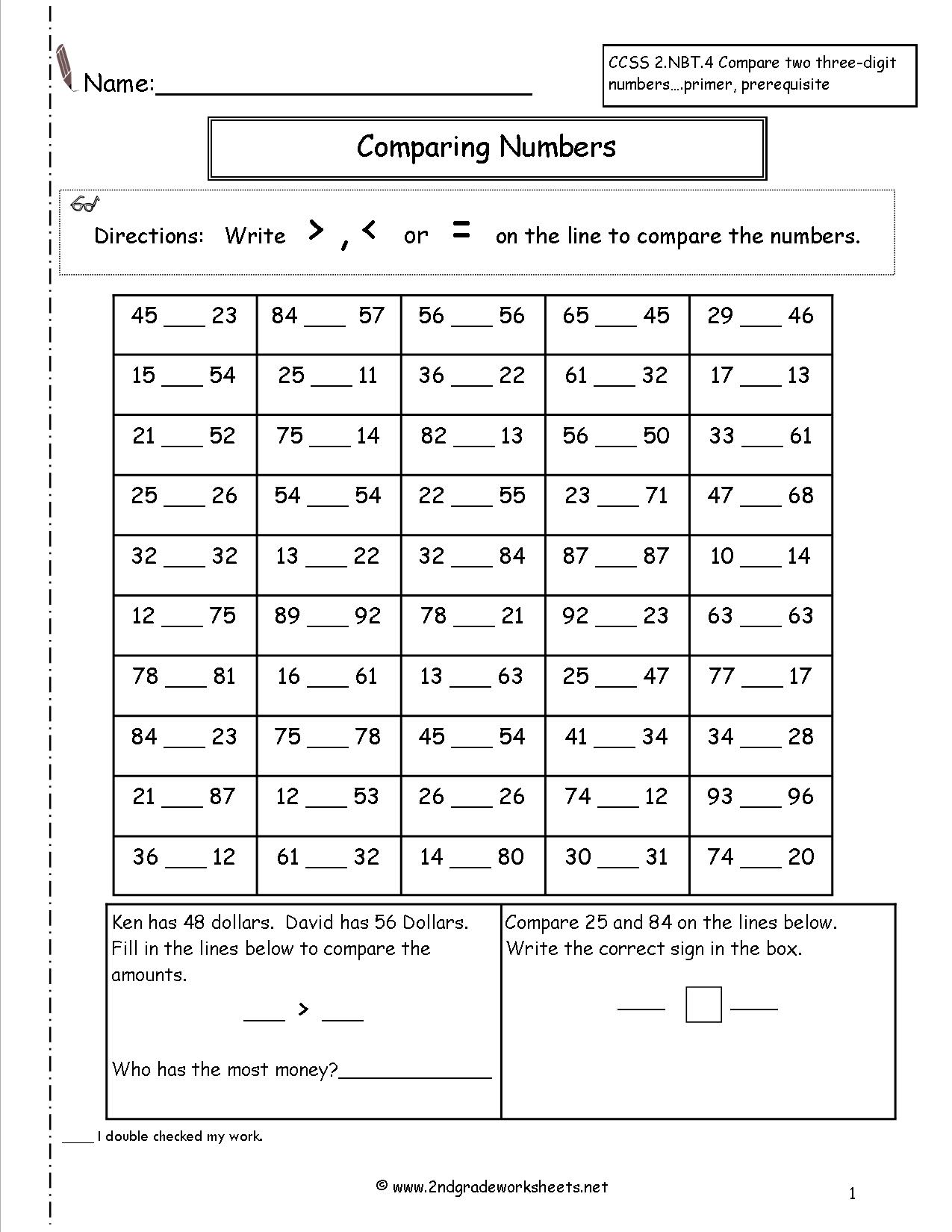 Best 45 Comparing Numbers Worksheets Ideas 16