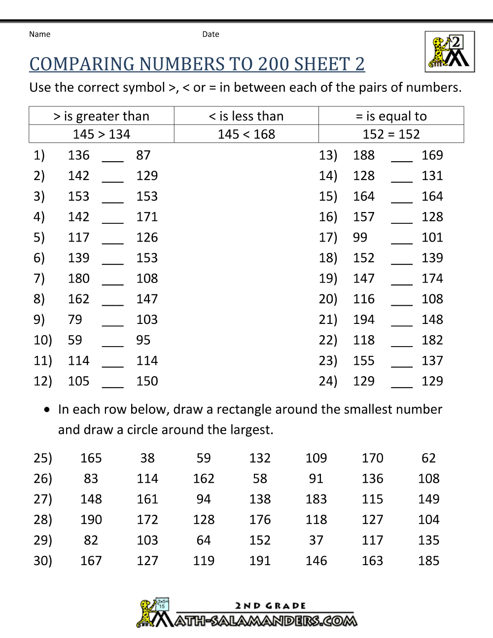 Best 45 Comparing Numbers Worksheets Ideas 17