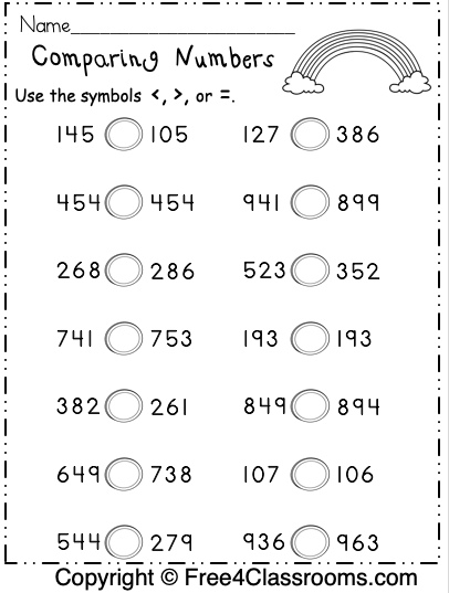 Best 45 Comparing Numbers Worksheets Ideas 45