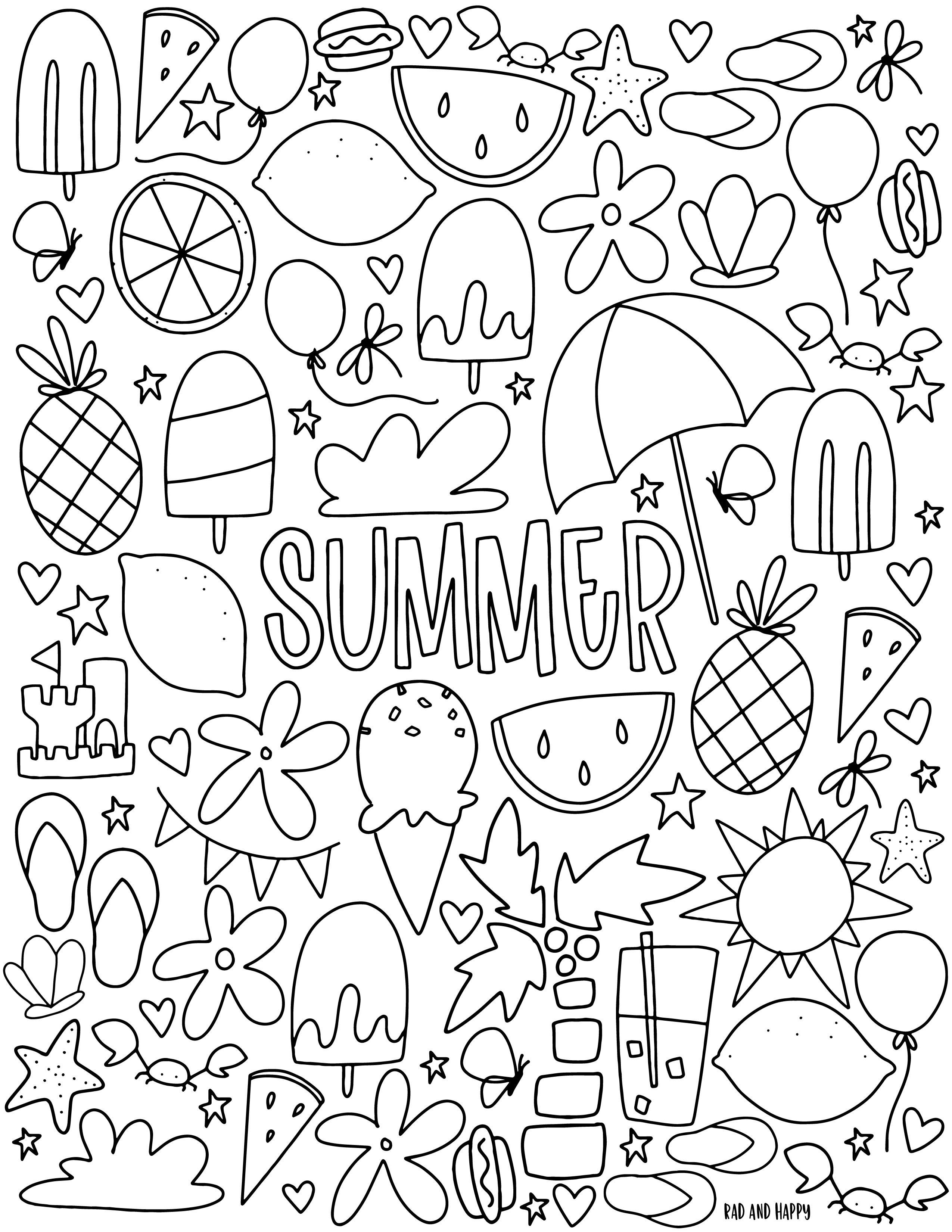 Best 45 Cute Summer Coloring Pages Aesthetic Ideas 1