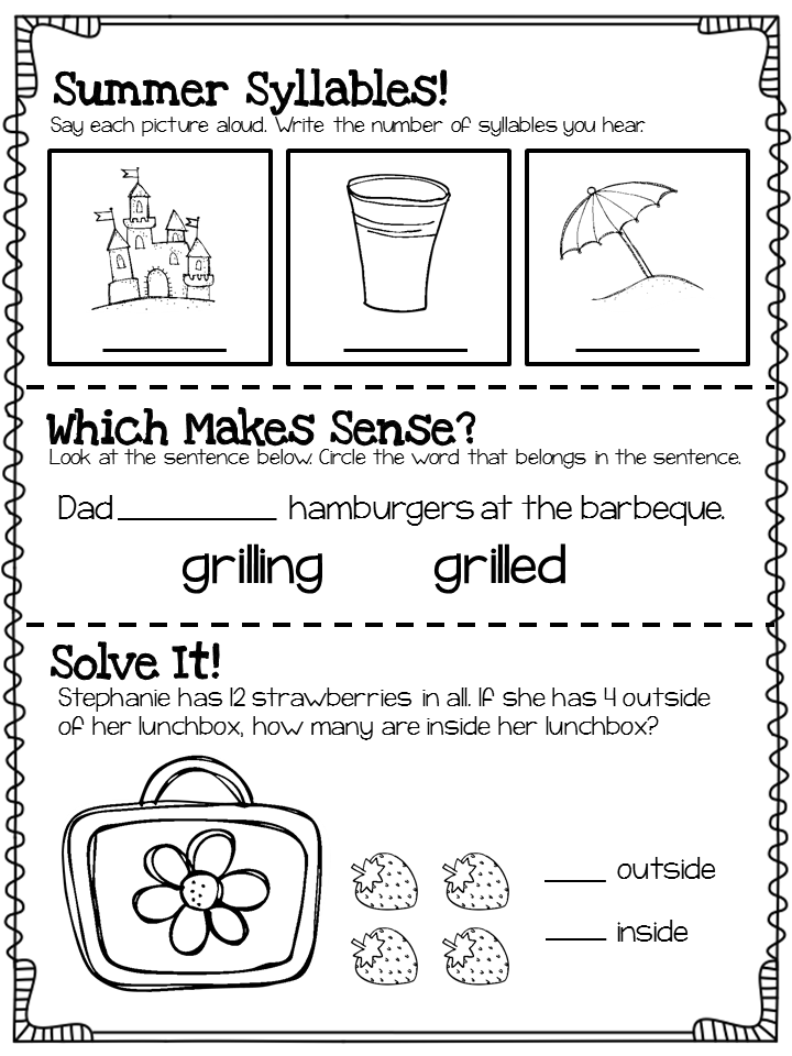 Best 45 First Grade Summer Worksheets Free Ideas 22