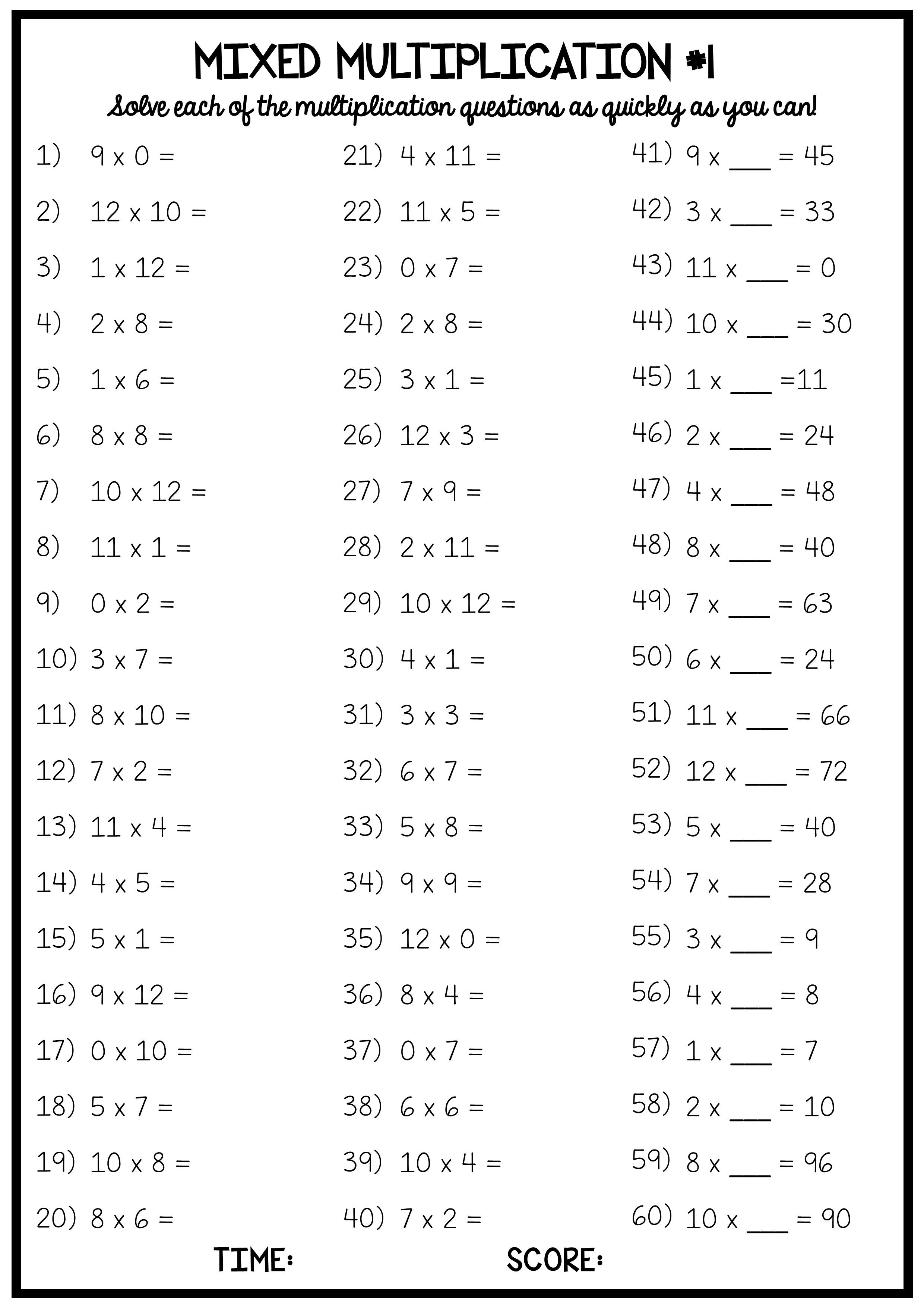 Best 45 Multiplication Printable Worksheets Ideas 23