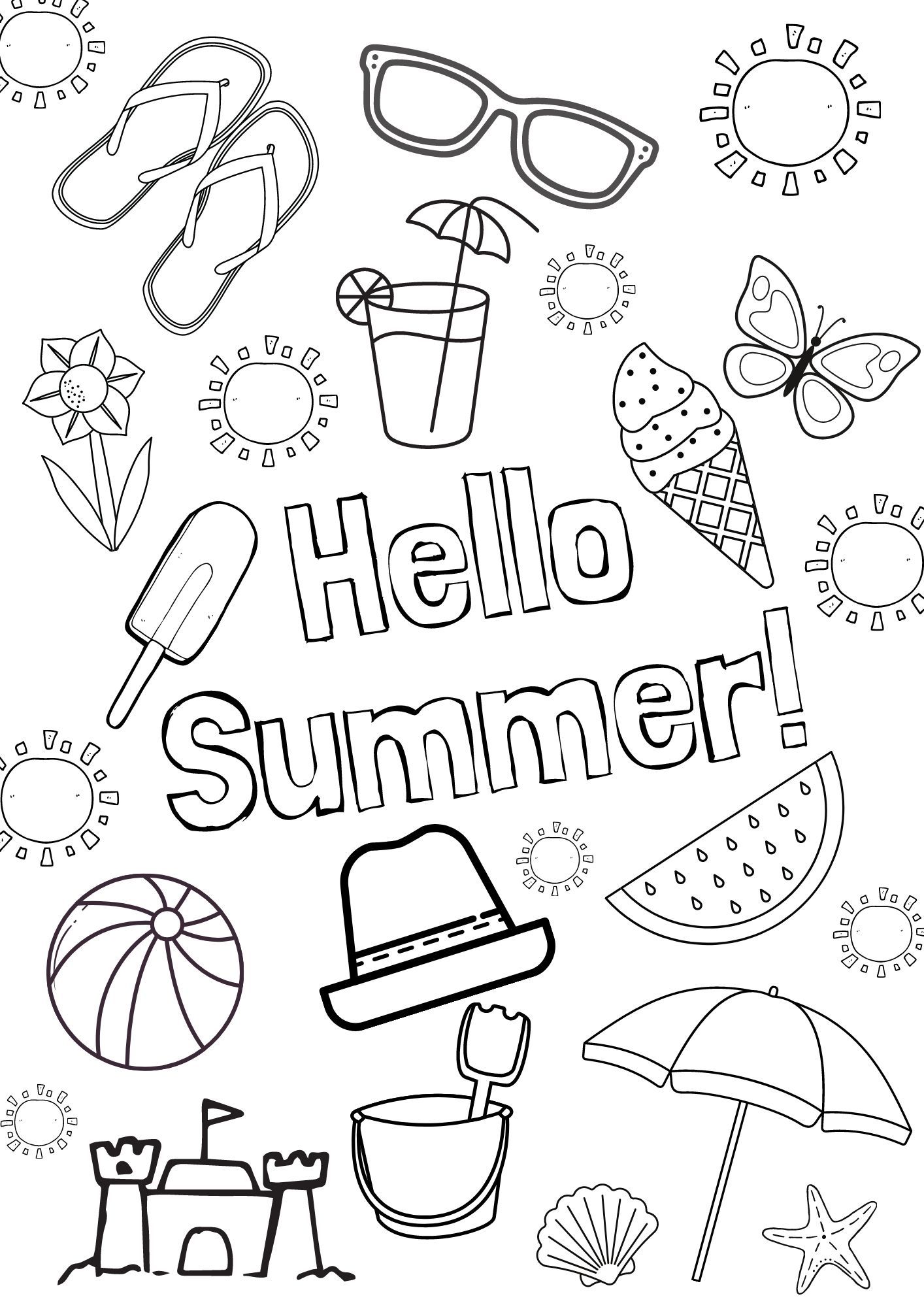 Best 45 Summer Time Coloring Pages For Adults Ideas 7