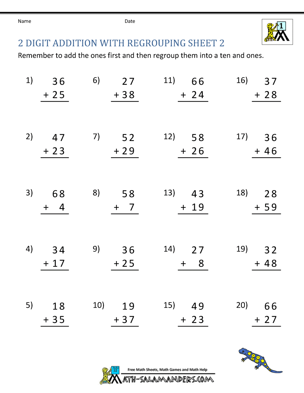 Best 50 Addition With Regrouping Worksheets Ideas 28