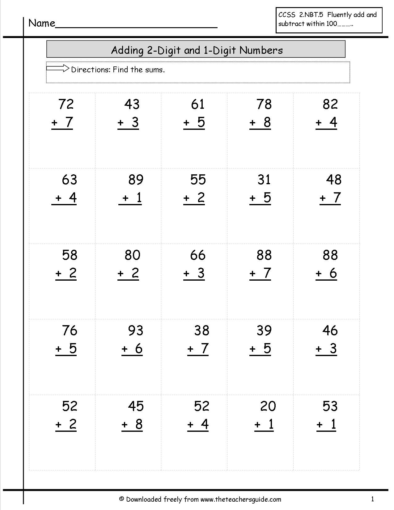 Best 50 Single Digit Addition Worksheets Ideas 10