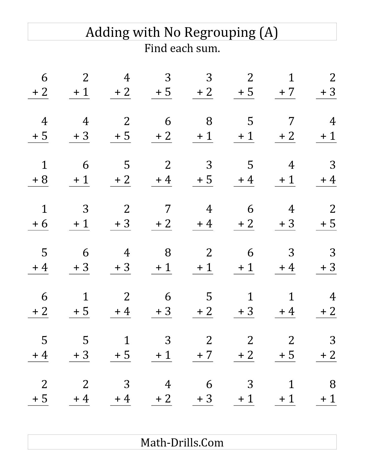 Best 50 Single Digit Addition Worksheets Ideas 36