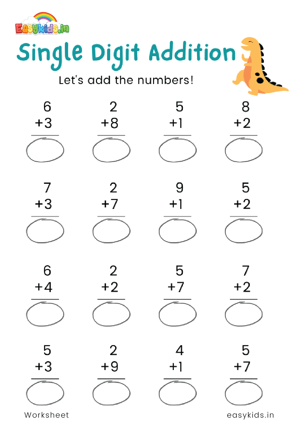 Best 50 Single Digit Addition Worksheets Ideas 7