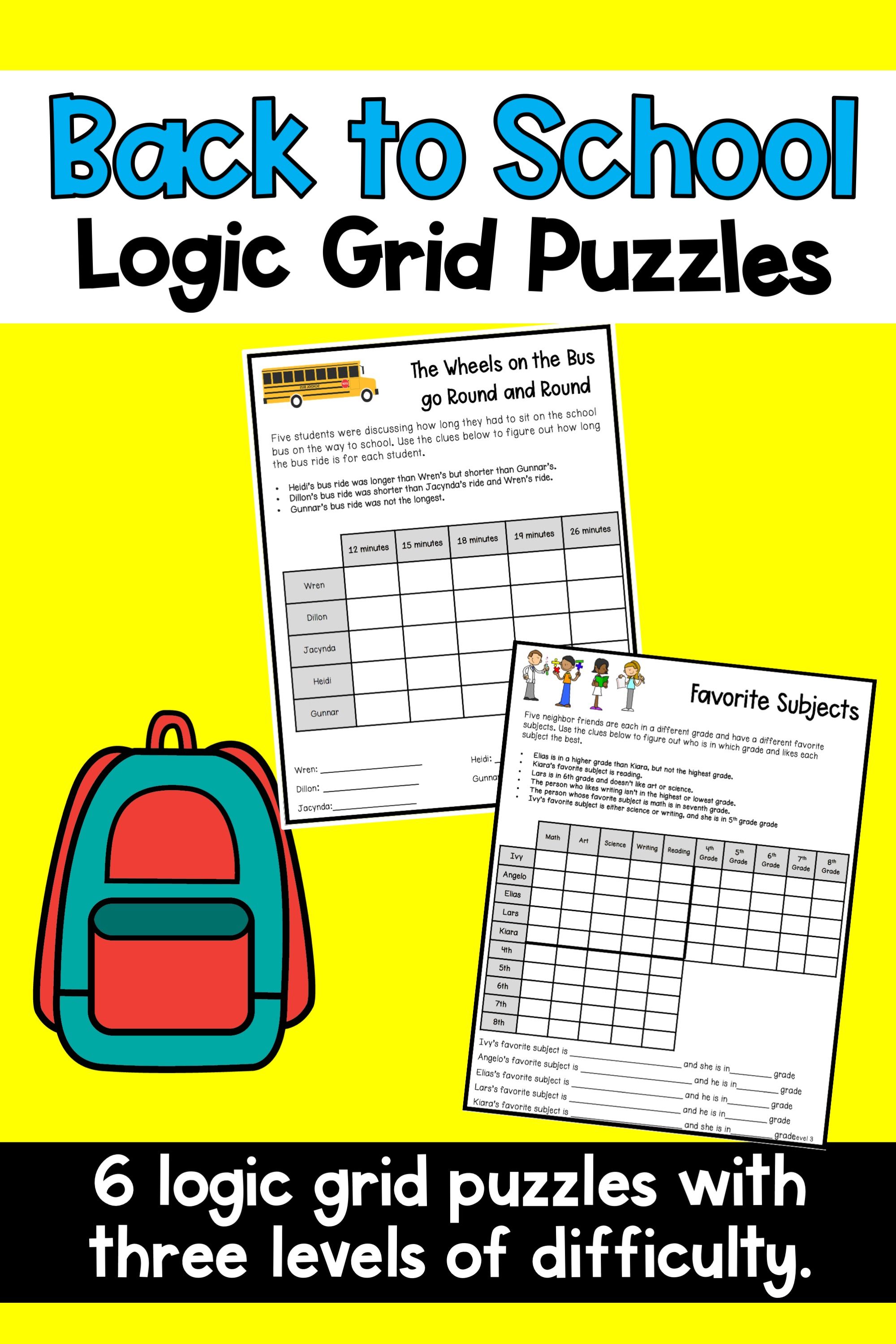 Get 85 Back-To-School Logic Puzzles Ideas 1