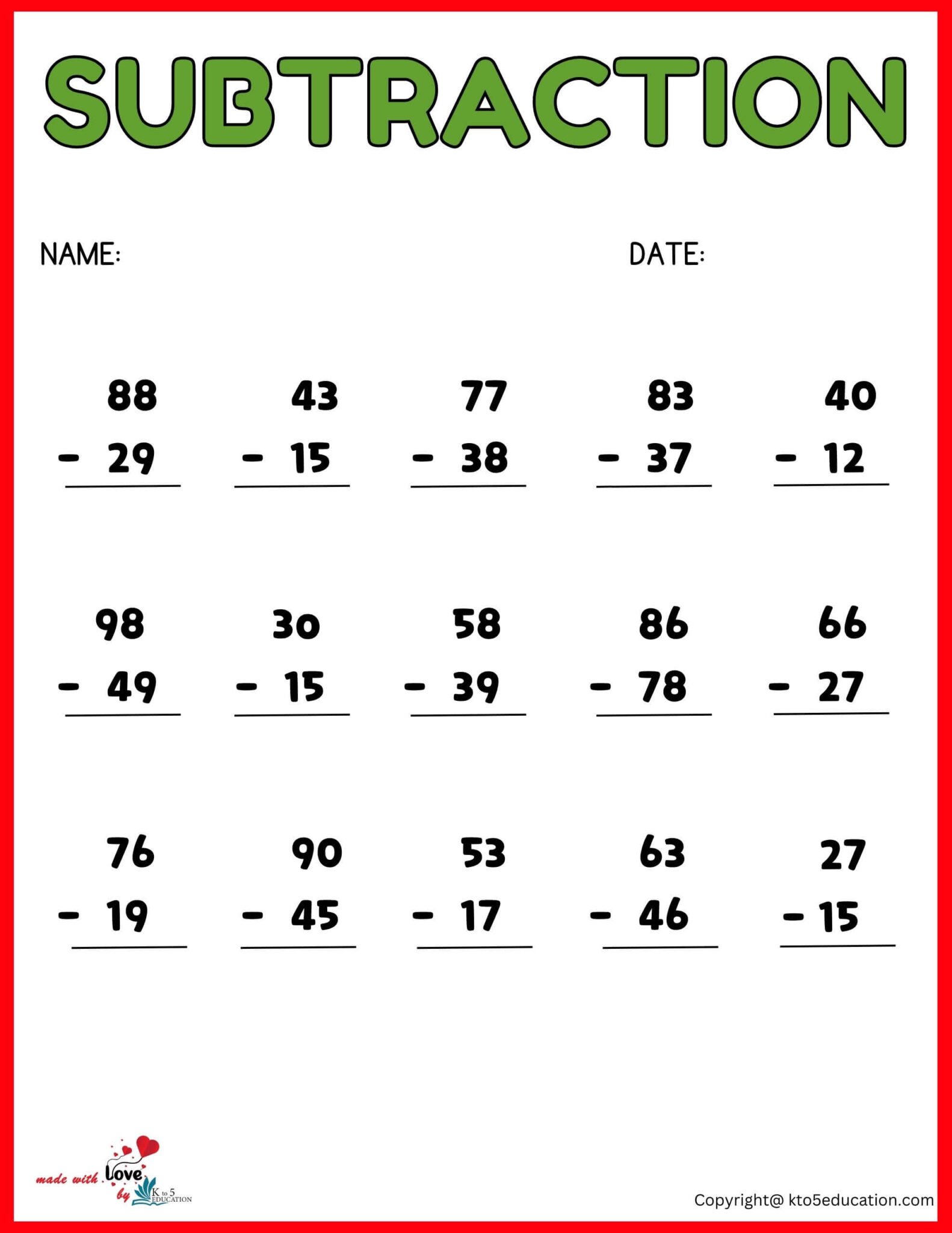 Get 85 Spring Subtraction Worksheet Ideas 15