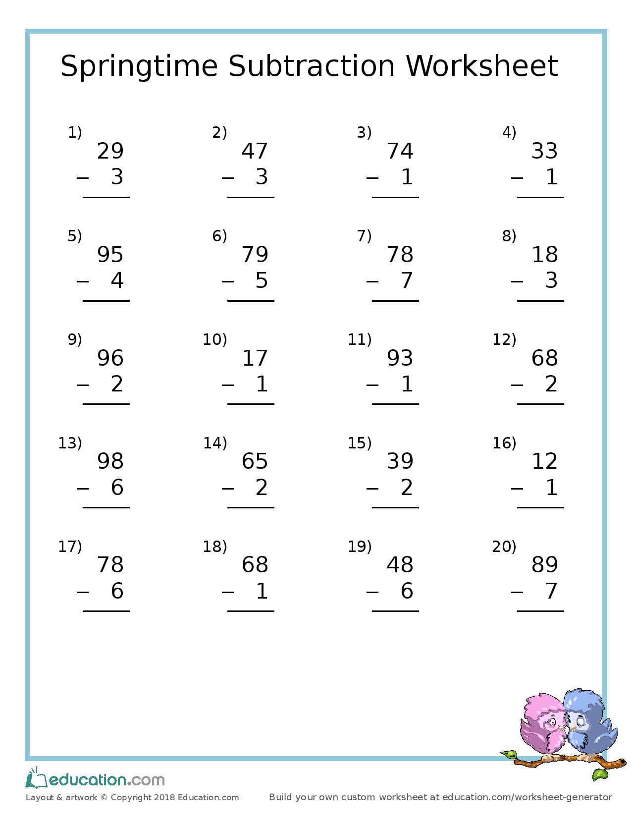 Get 85 Spring Subtraction Worksheet Ideas 20