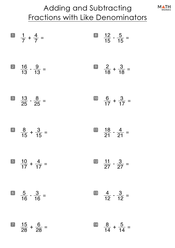 Save 60+ Adding And Subtracting Fractions Worksheets Ideas 1