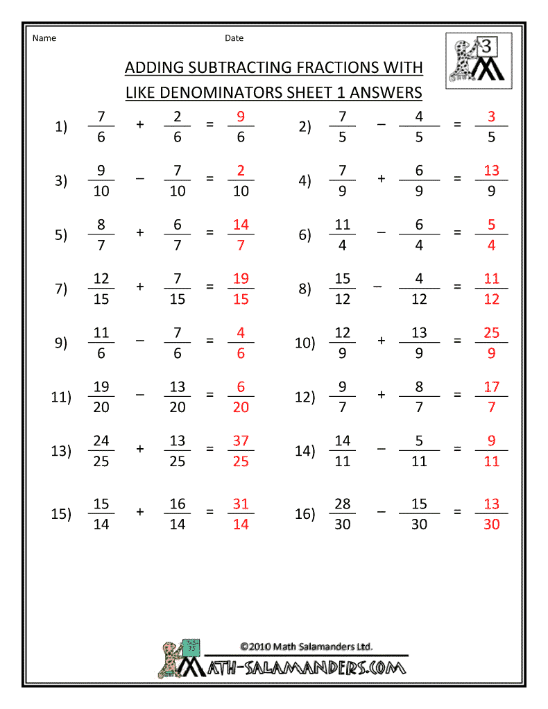 Save 60+ Adding And Subtracting Fractions Worksheets Ideas 17