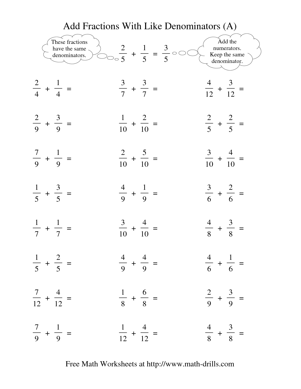 Save 60+ Adding And Subtracting Fractions Worksheets Ideas 2