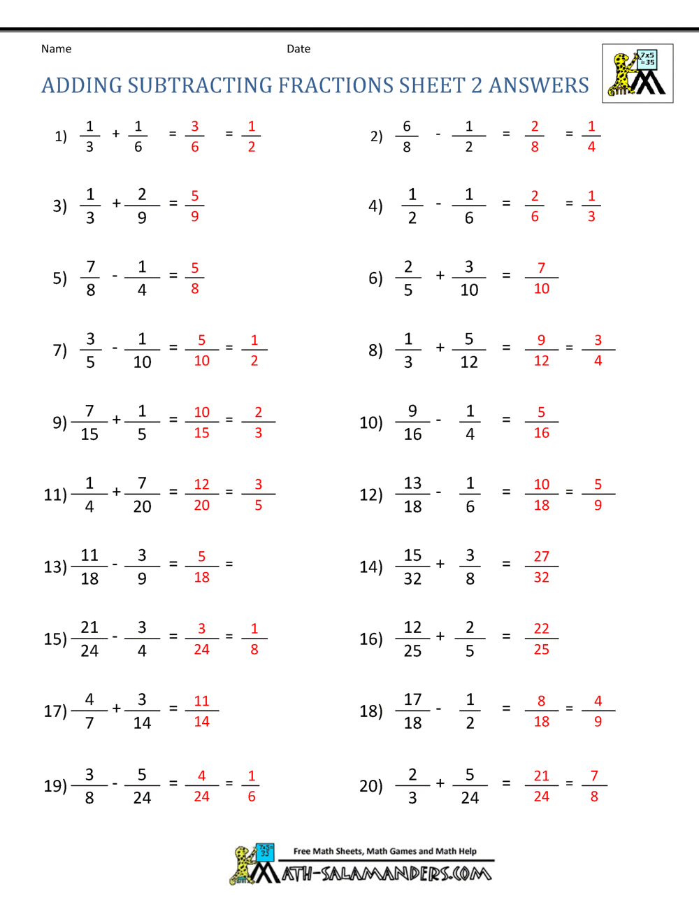 Save 60+ Adding And Subtracting Fractions Worksheets Ideas 26