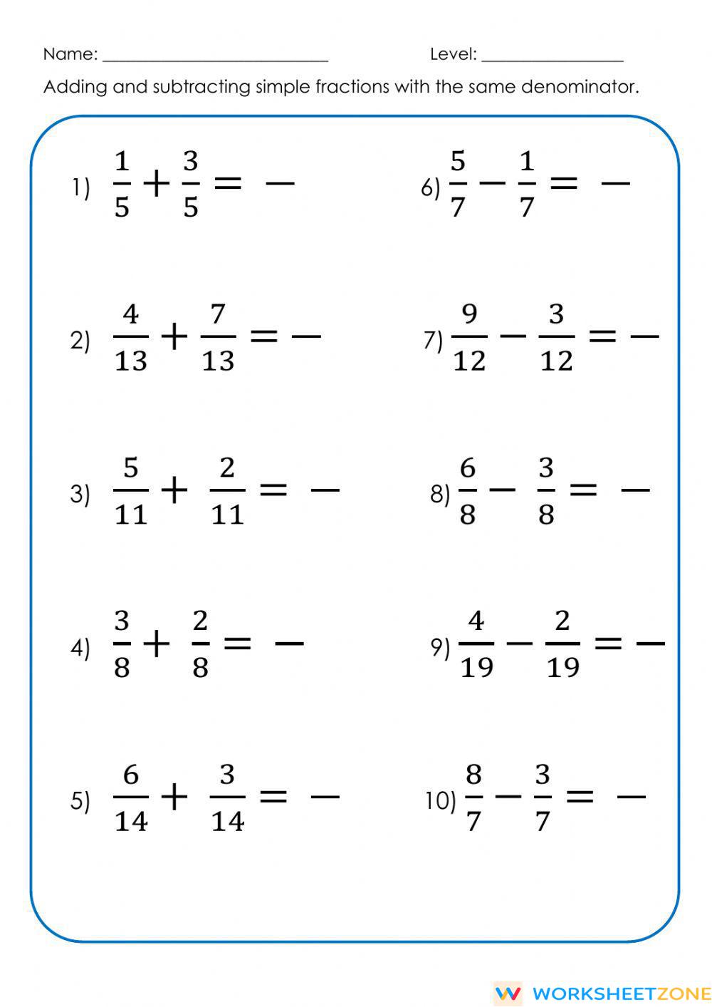 Save 60+ Adding And Subtracting Fractions Worksheets Ideas 35