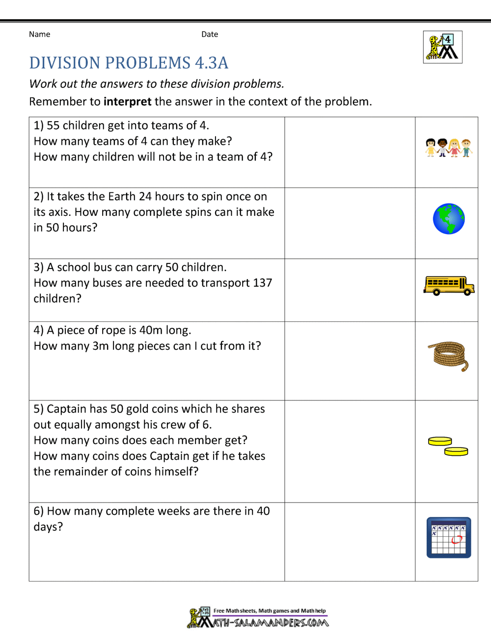 Save 60 Division Worksheets Grade 4 Ideas 56