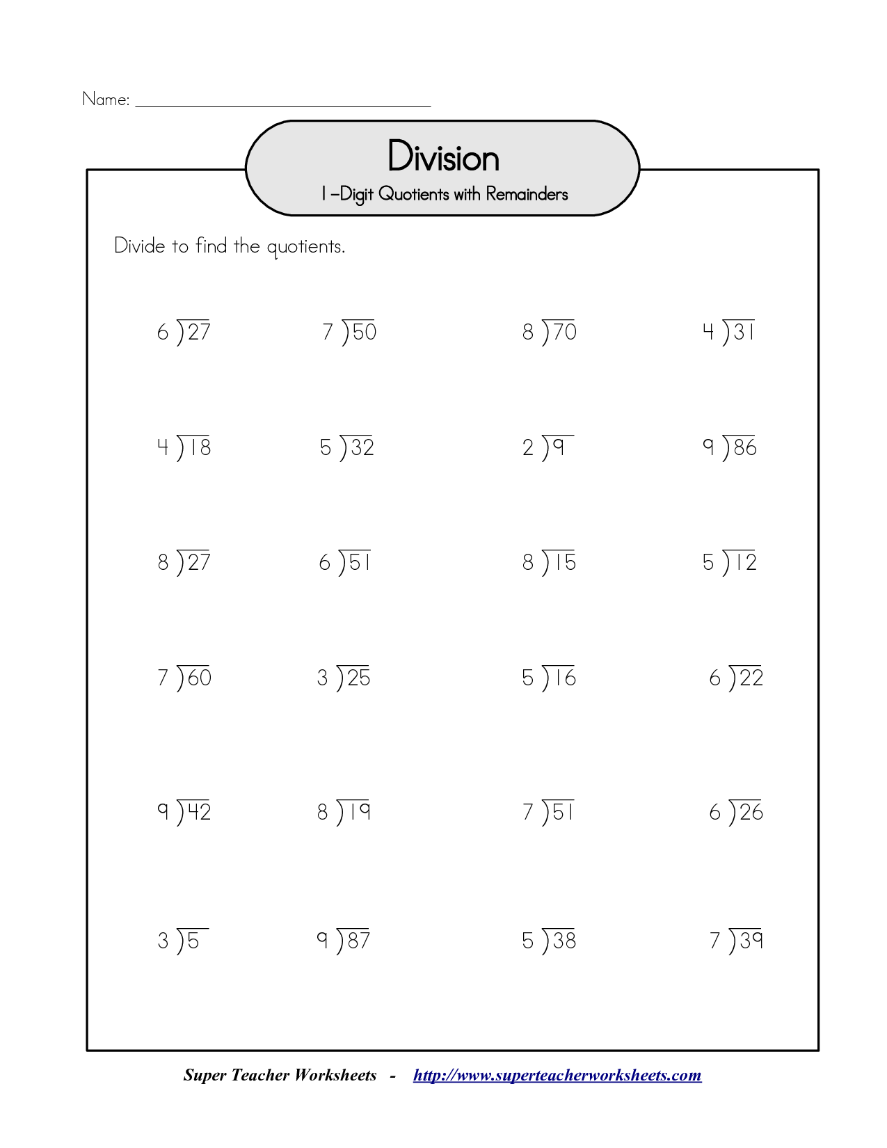 Save 60 Division Worksheets Grade 4 Ideas 60