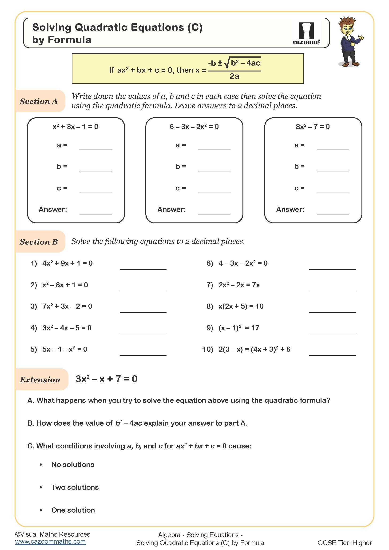 Save 60+ Quadratic Formula Worksheets Ideas 30