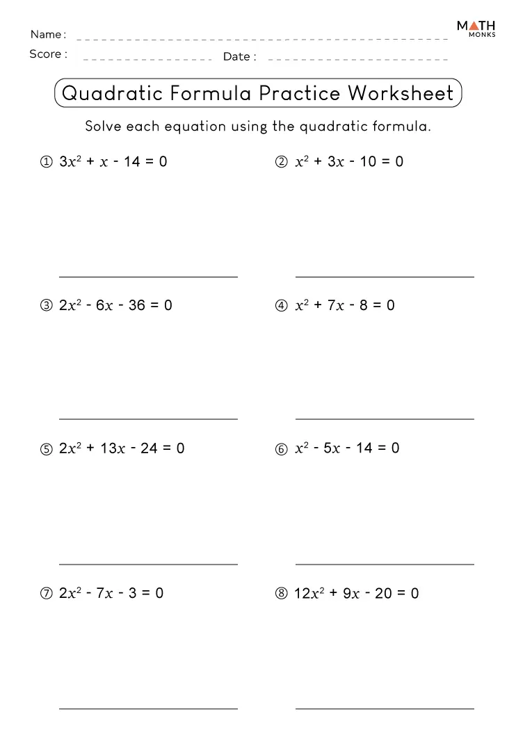 Save 60+ Quadratic Formula Worksheets Ideas 31