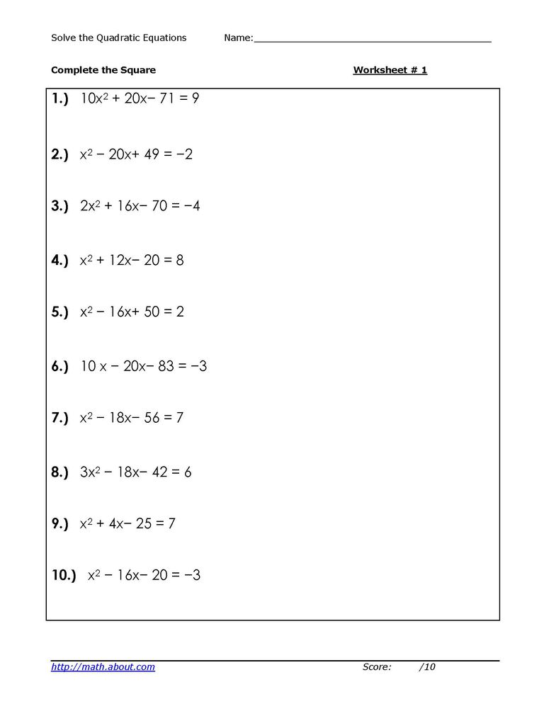 Save 60+ Quadratic Formula Worksheets Ideas 7