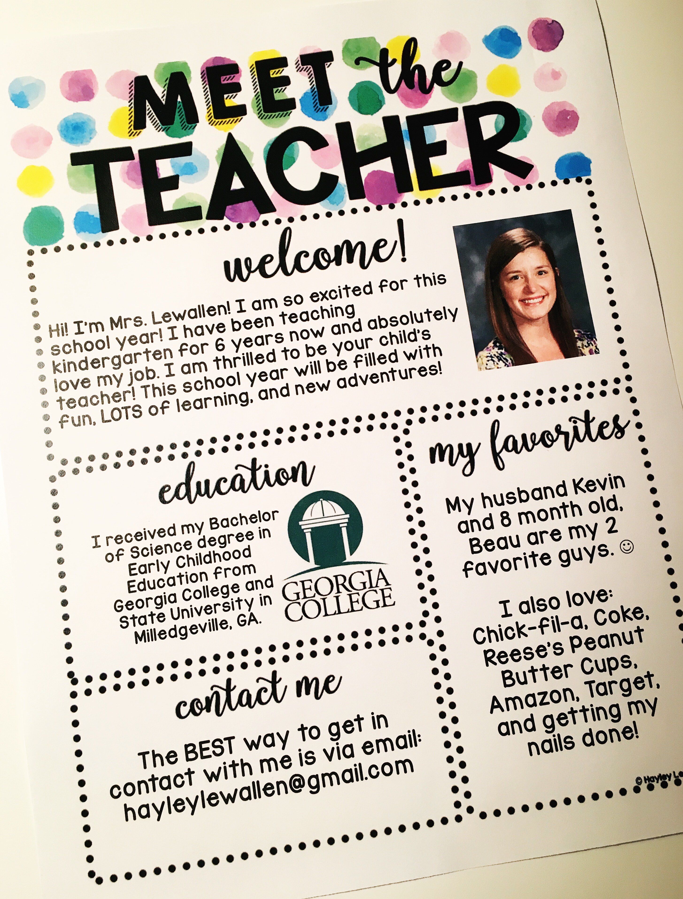 Best 45 Meet The Teacher Template Free Ideas 16