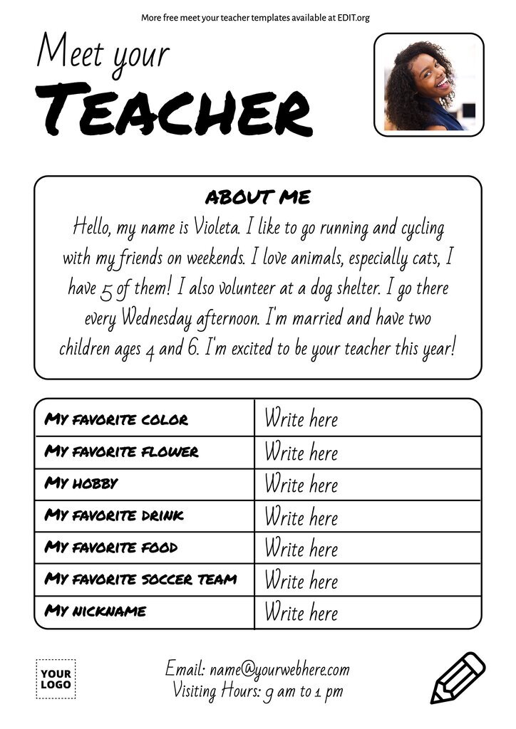 Best 45 Meet The Teacher Template Free Ideas 18