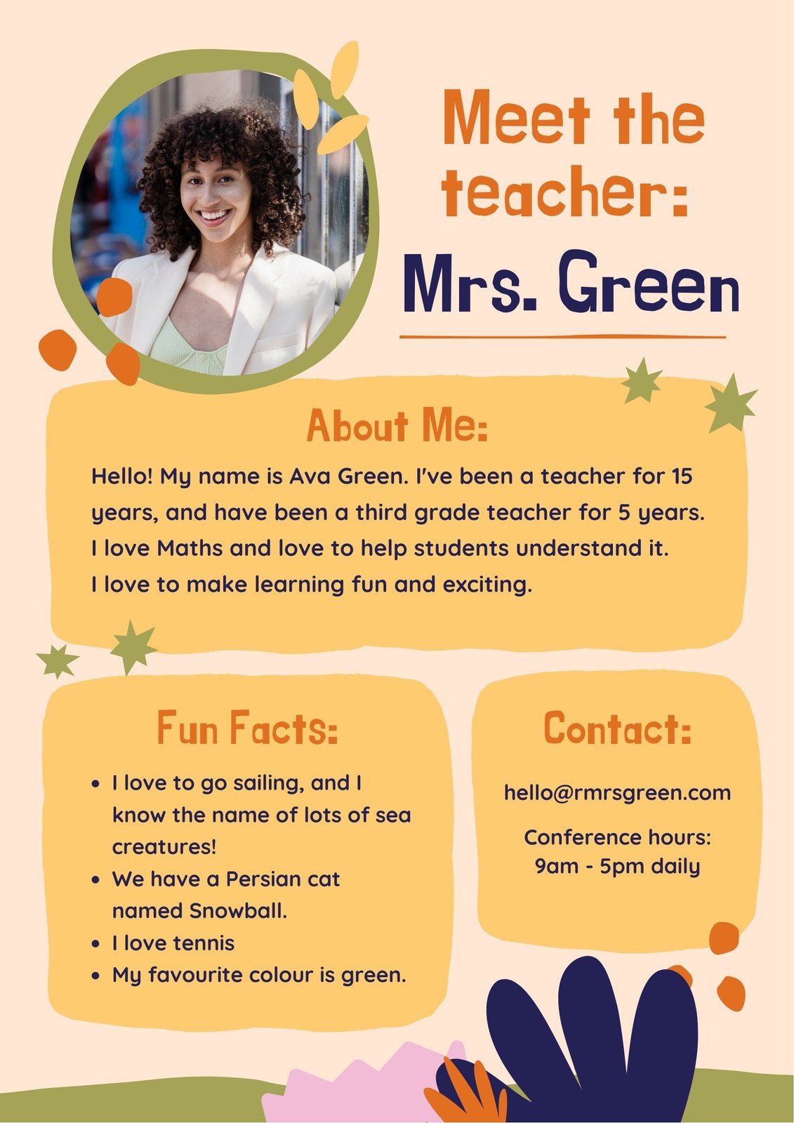 Best 45 Meet The Teacher Template Free Ideas 24