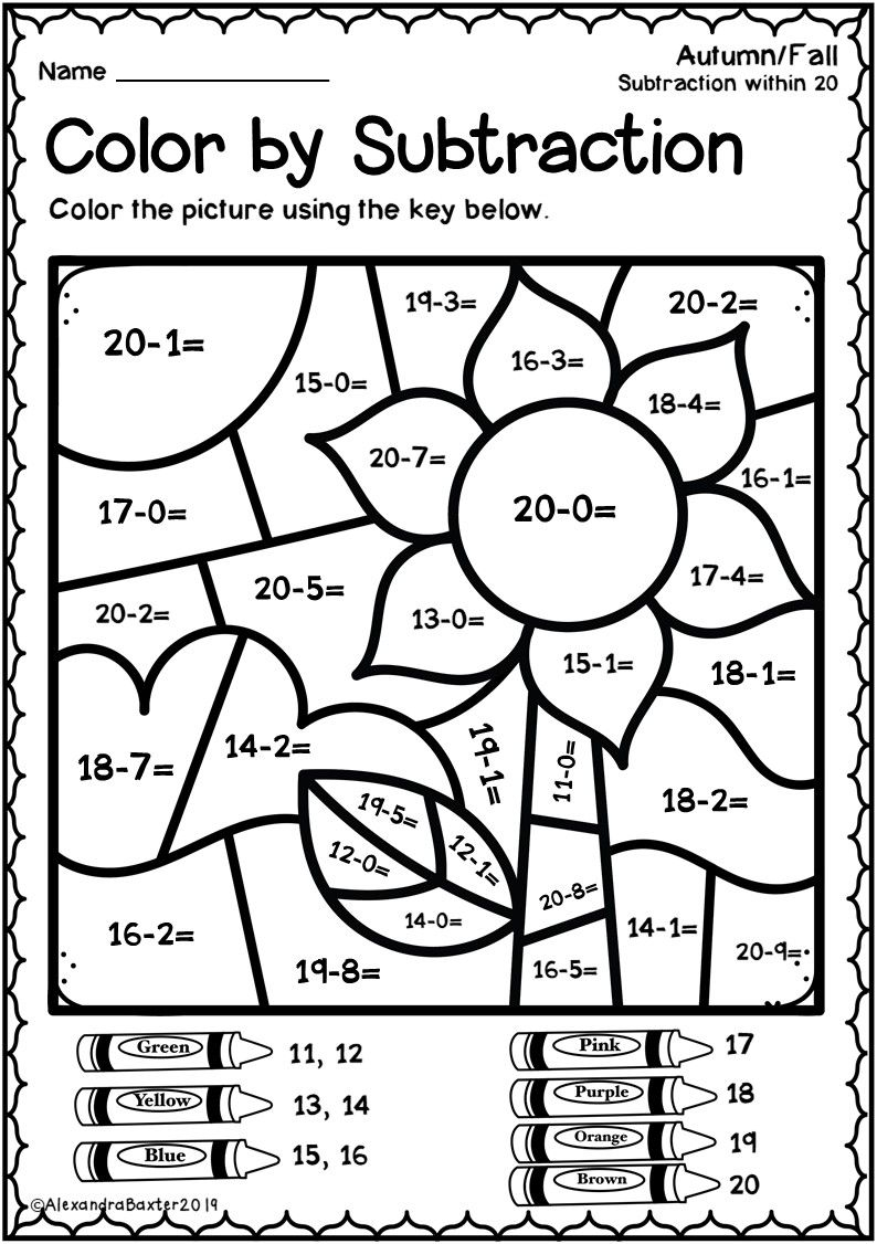 30 1St Grade Math Worksheets Color